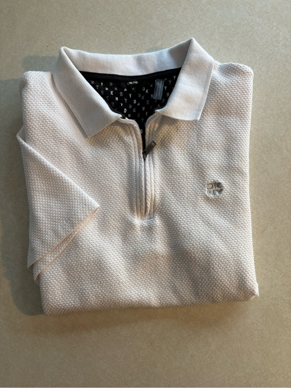 DKNY Textured Half-Zip Polo
